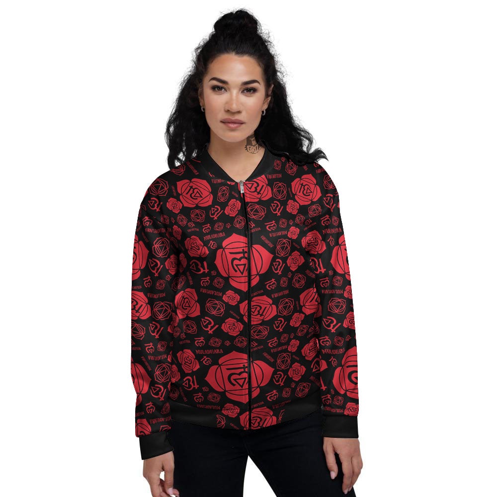 Chakra Muladhara Chakra Pattern Women's Bomber Jacket-grizzshop