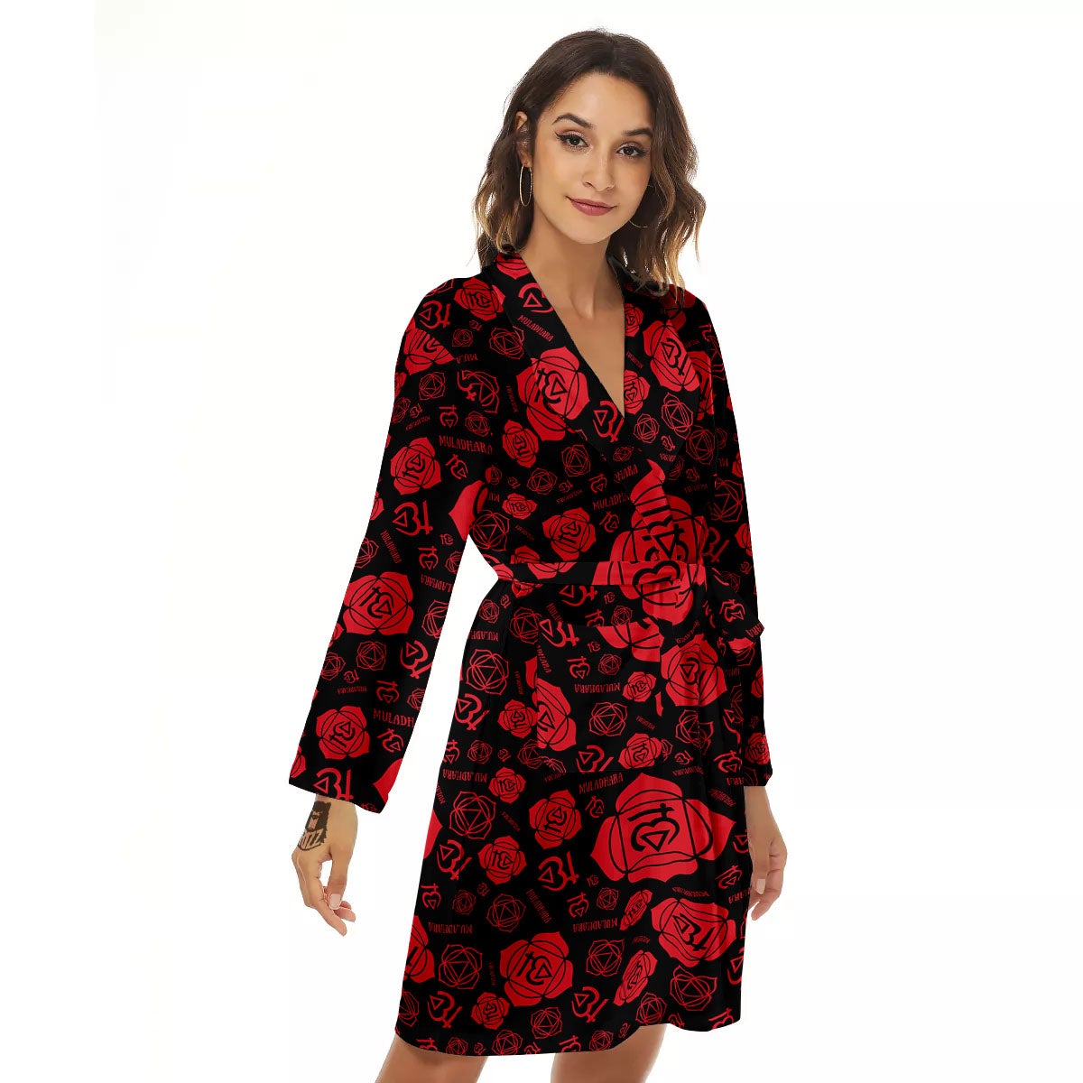 Chakra Muladhara Chakra Pattern Women's Robe-grizzshop