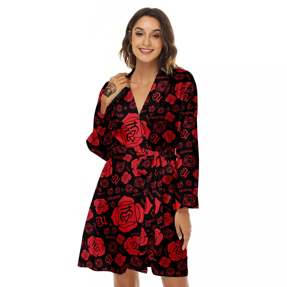 Chakra Muladhara Chakra Pattern Women's Robe-grizzshop