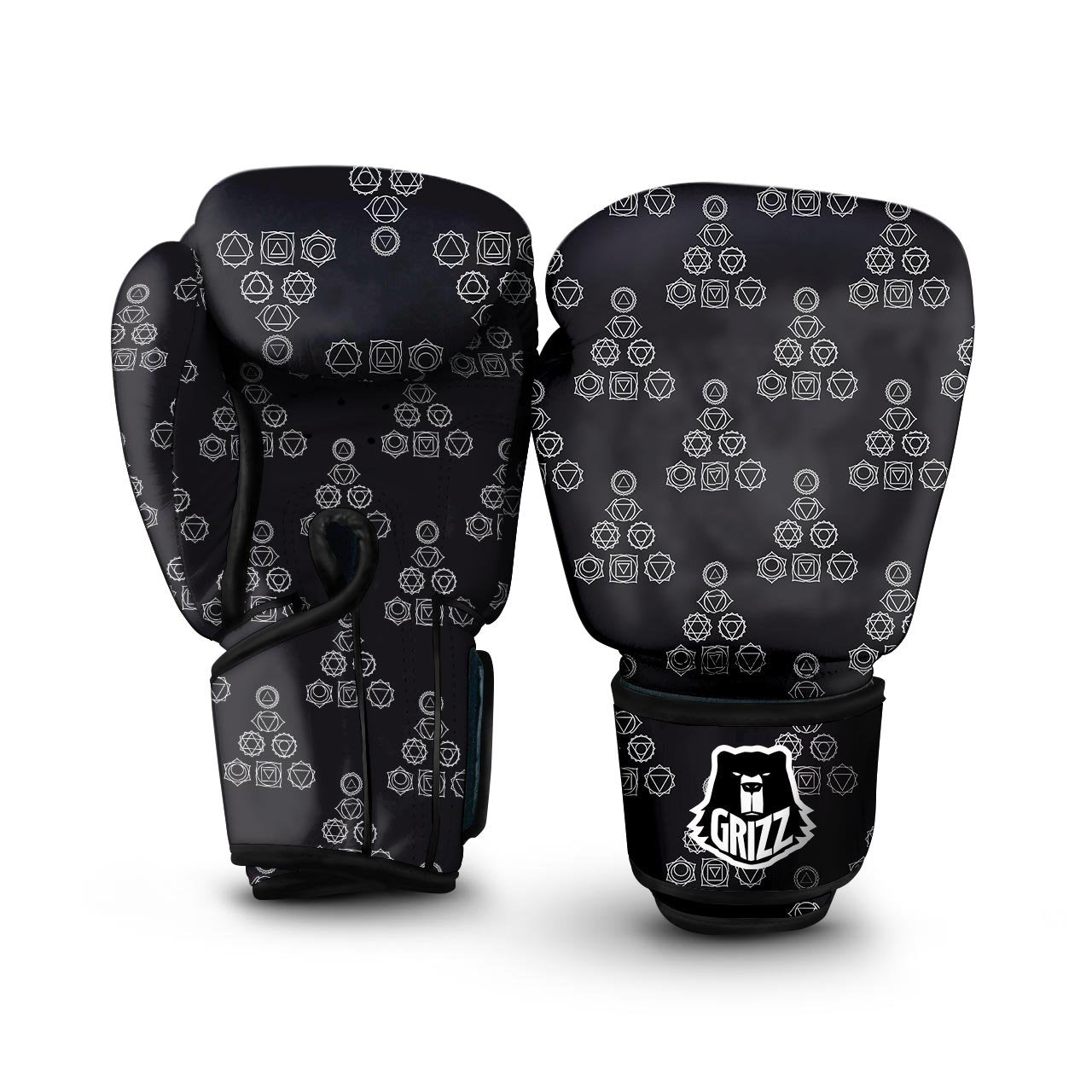 Chakra Sahasrara Print Pattern Boxing Gloves-grizzshop