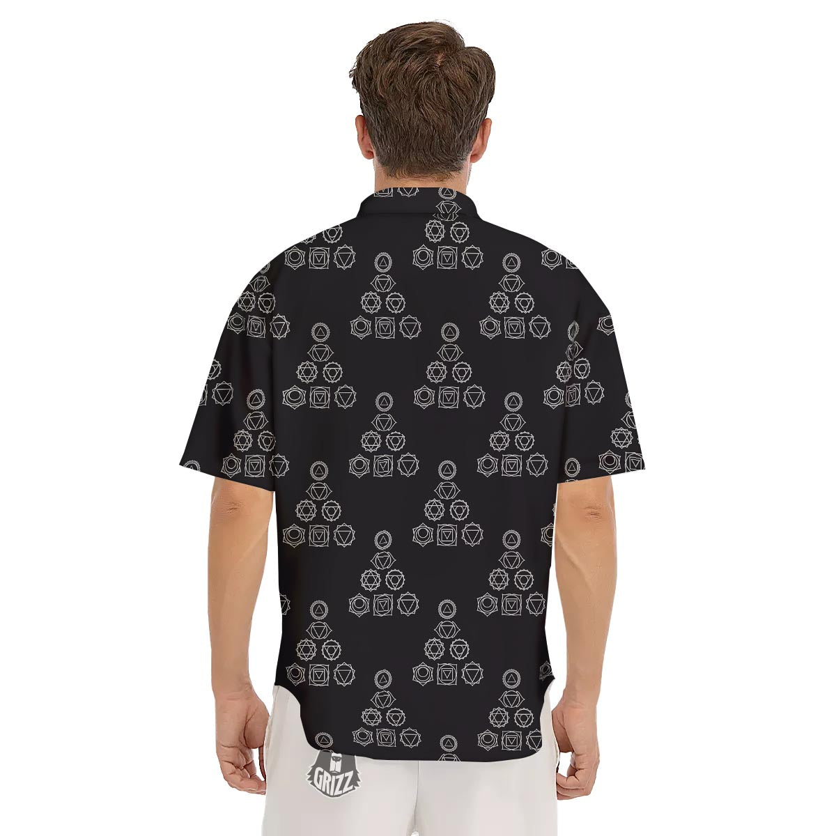 Chakra Sahasrara Print Pattern Men's Short Sleeve Shirts-grizzshop