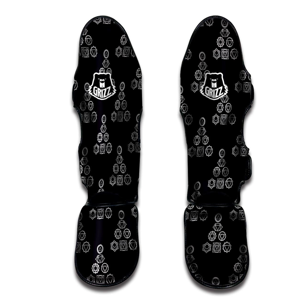 Chakra Sahasrara Print Pattern Muay Thai Shin Guards-grizzshop