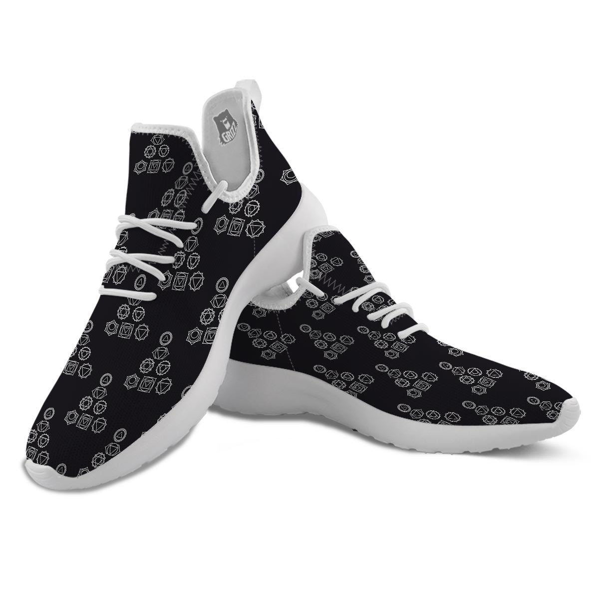 Chakra Sahasrara Print Pattern White Athletic Shoes-grizzshop