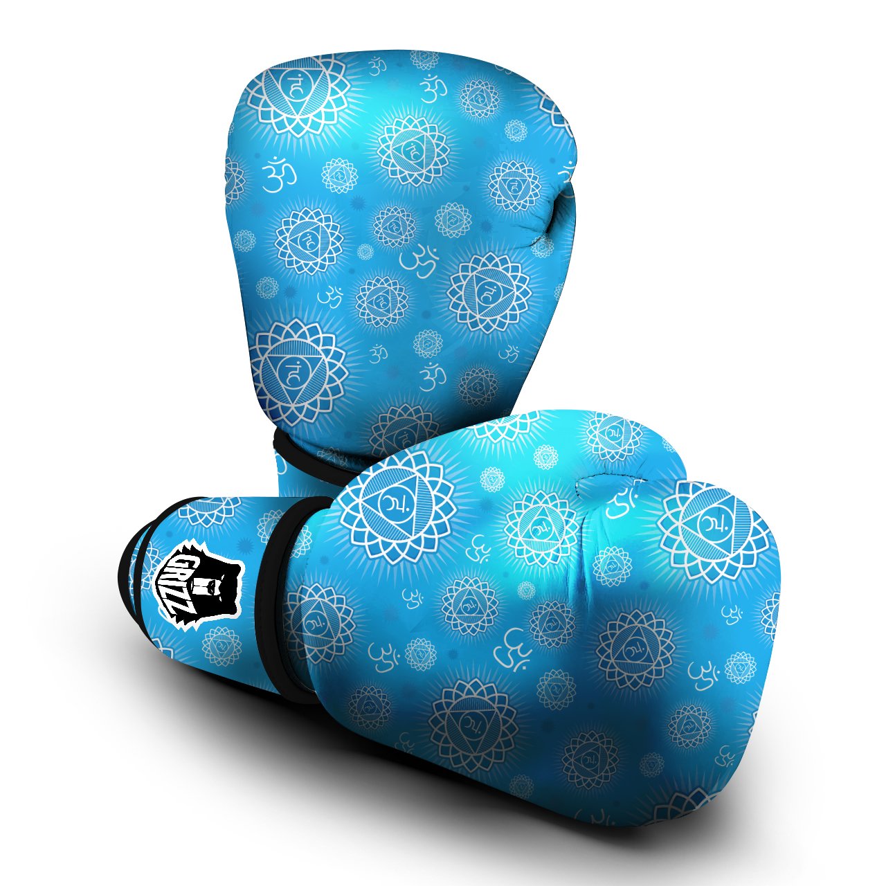 Chakra Vishuddha Print Pattern Boxing Gloves-grizzshop