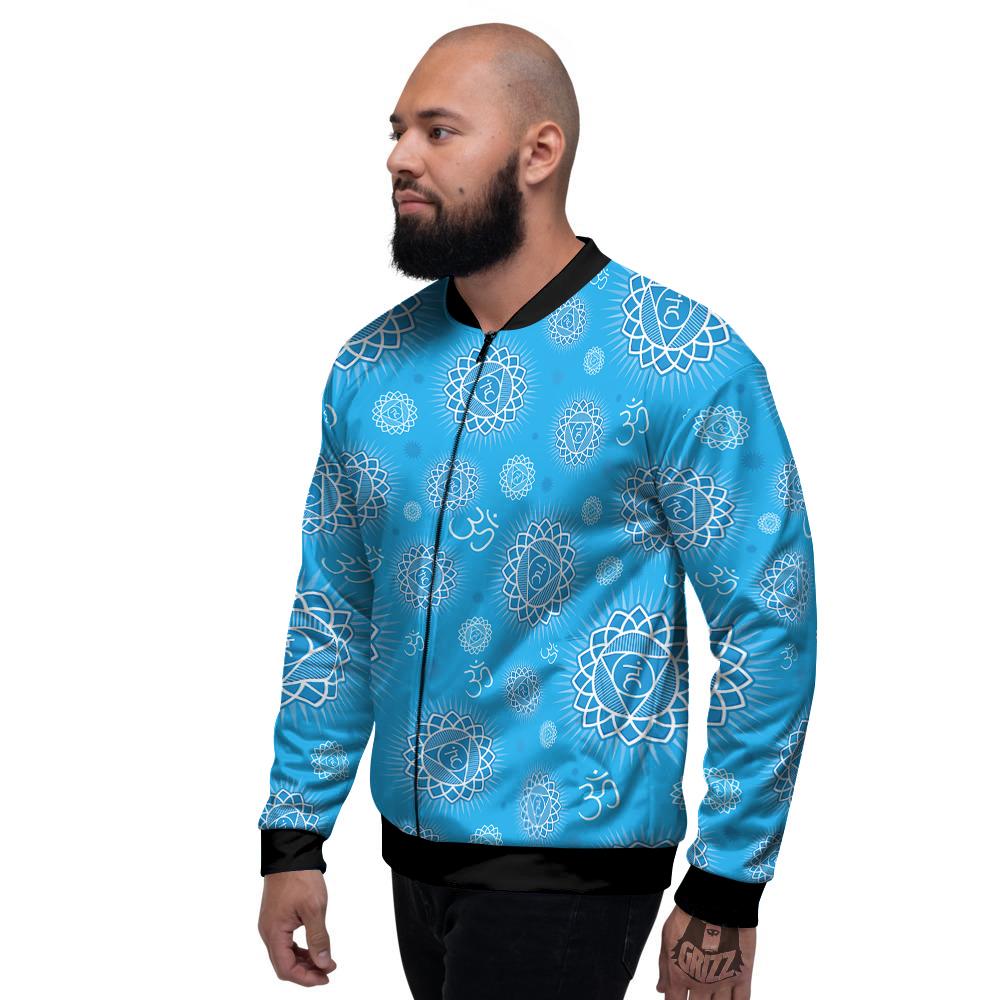 Chakra Vishuddha Print Pattern Men's Bomber Jacket-grizzshop