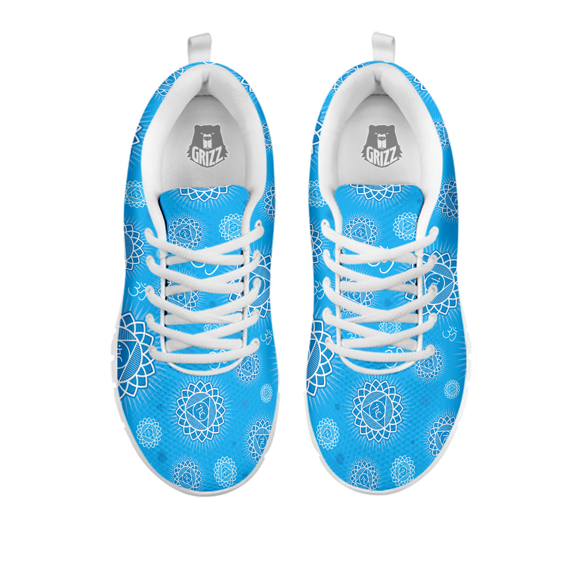Chakra Vishuddha Print Pattern White Sneaker-grizzshop