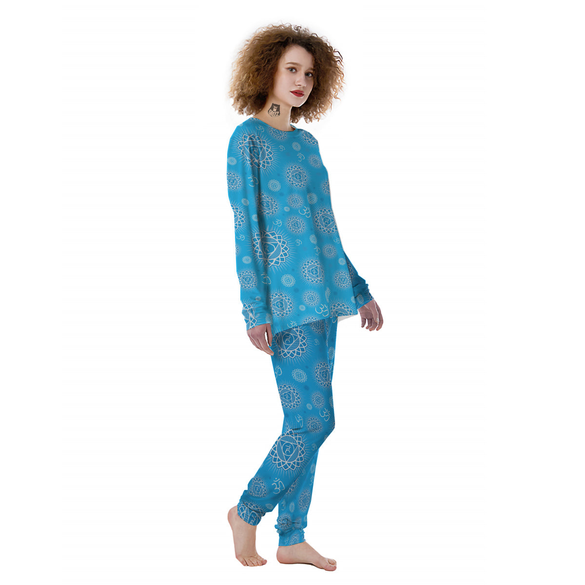 Chakra Vishuddha Print Pattern Women's Pajamas-grizzshop