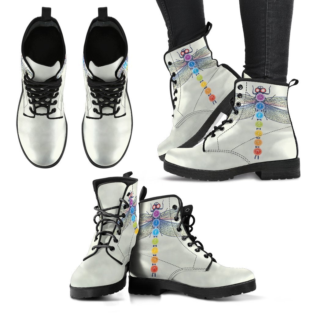 Chakra and Dragonfly Women's Leather Boots-grizzshop