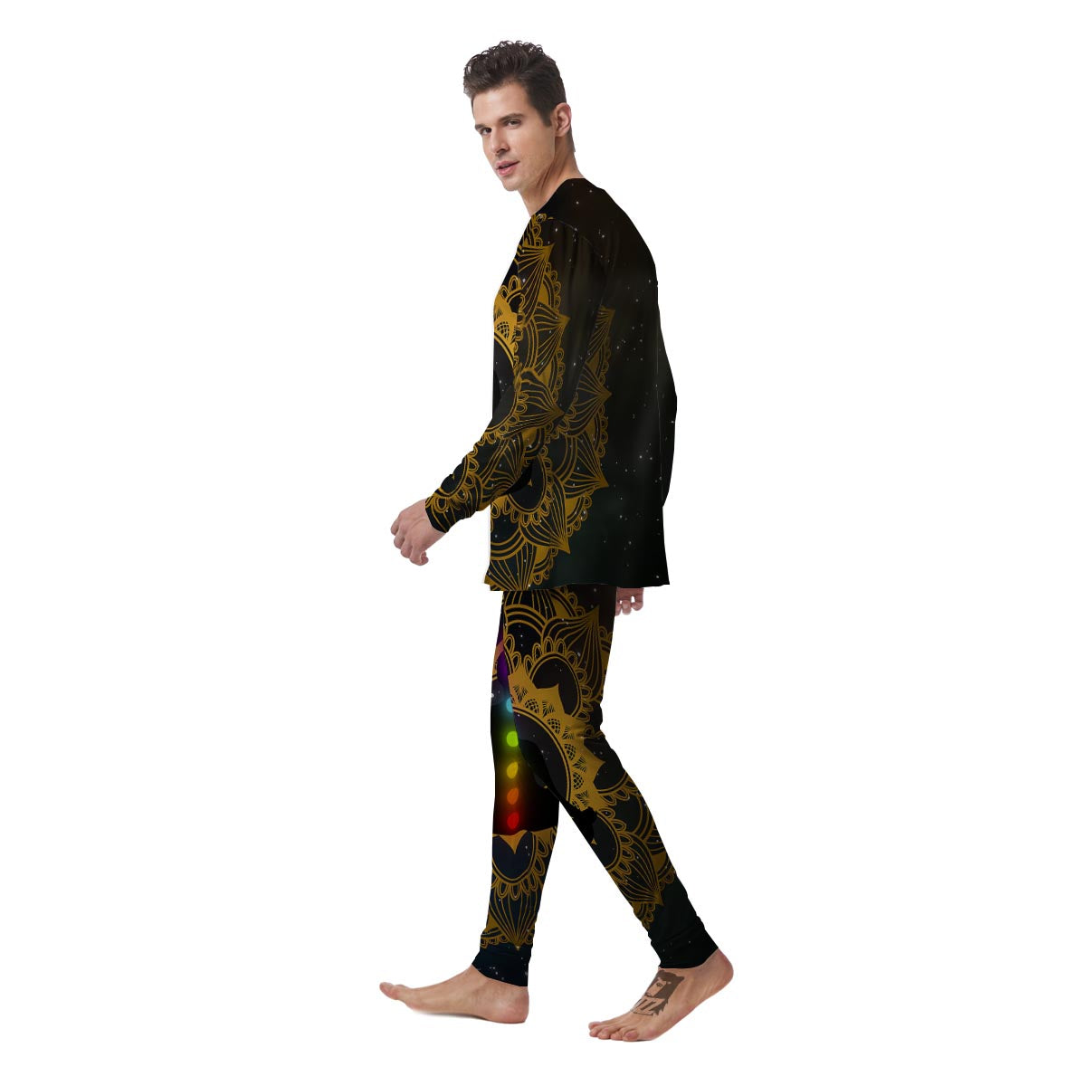 Chakras The Seven Print Men's Pajamas-grizzshop