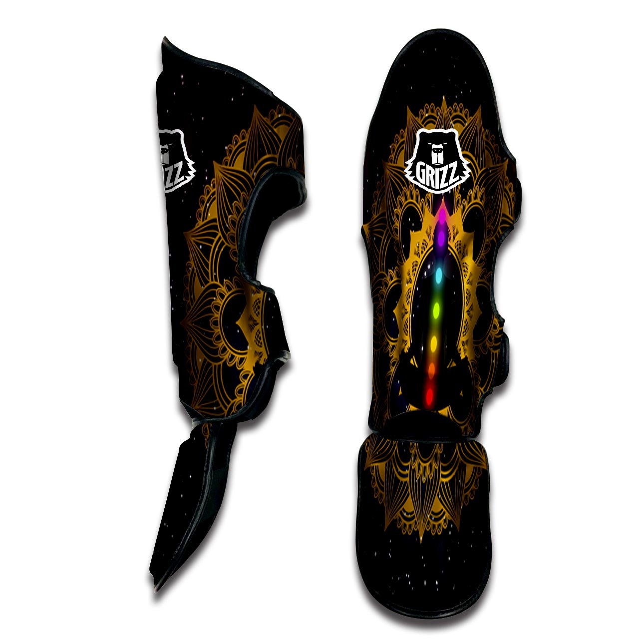 Chakras The Seven Print Muay Thai Shin Guards-grizzshop