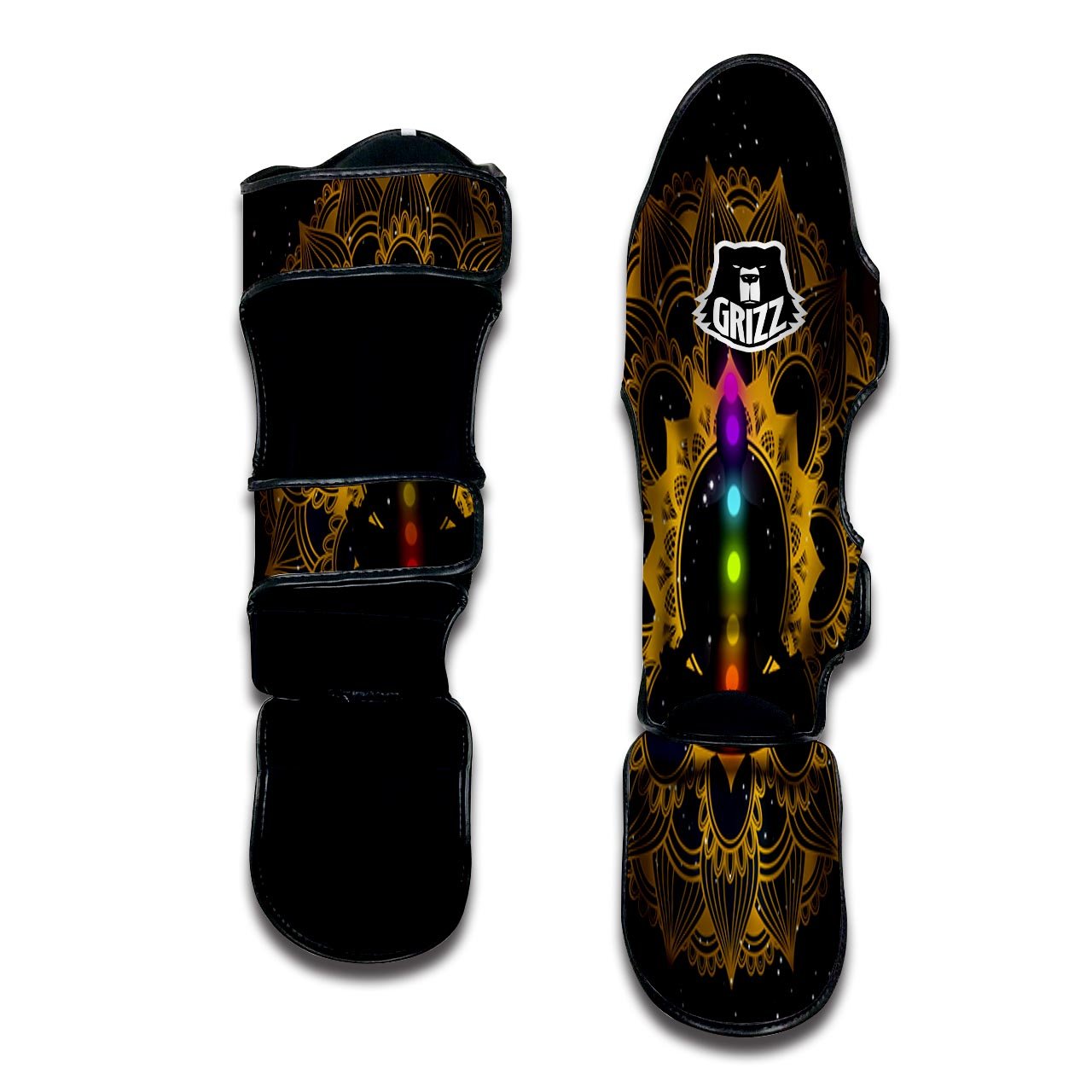 Chakras The Seven Print Muay Thai Shin Guards-grizzshop