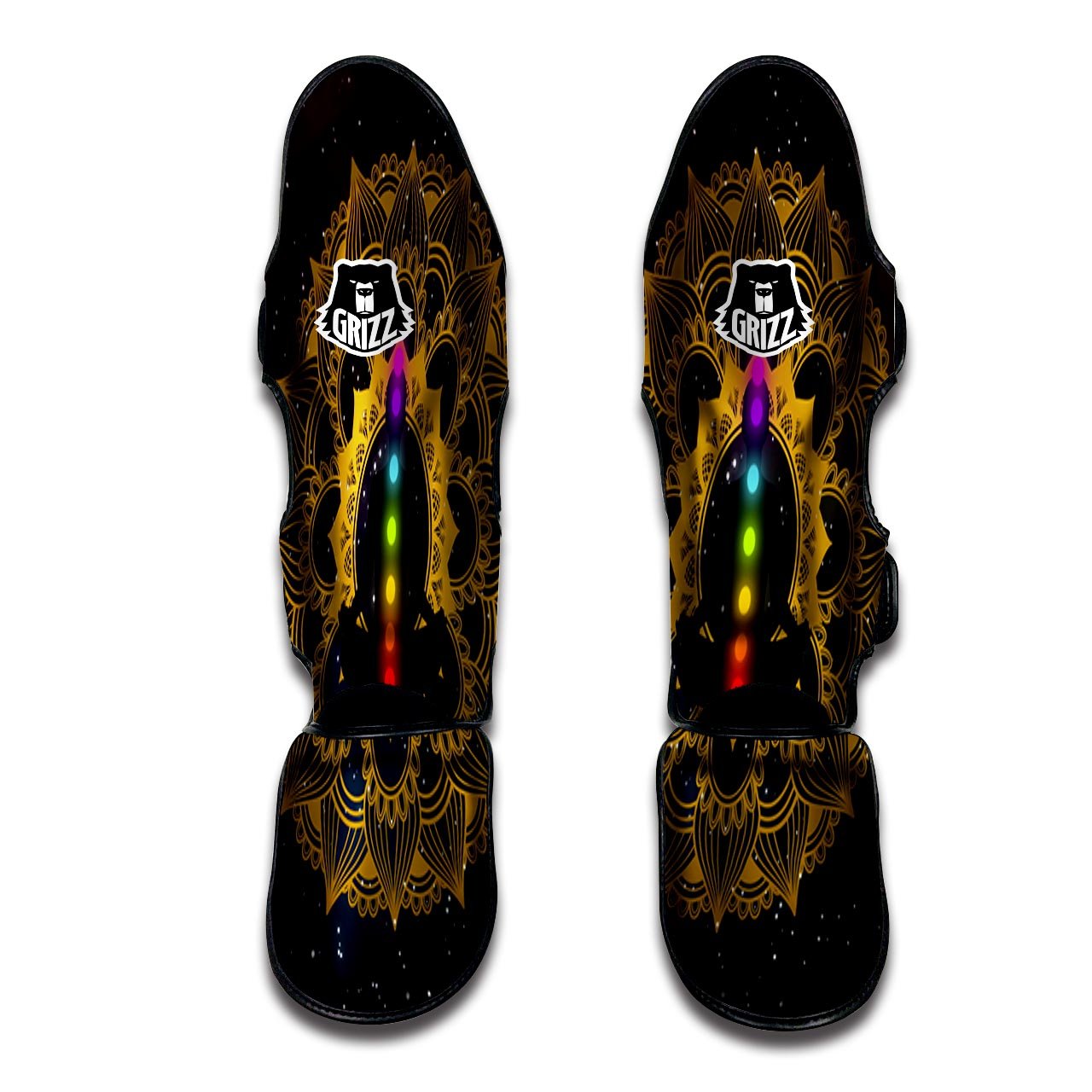 Chakras The Seven Print Muay Thai Shin Guards-grizzshop