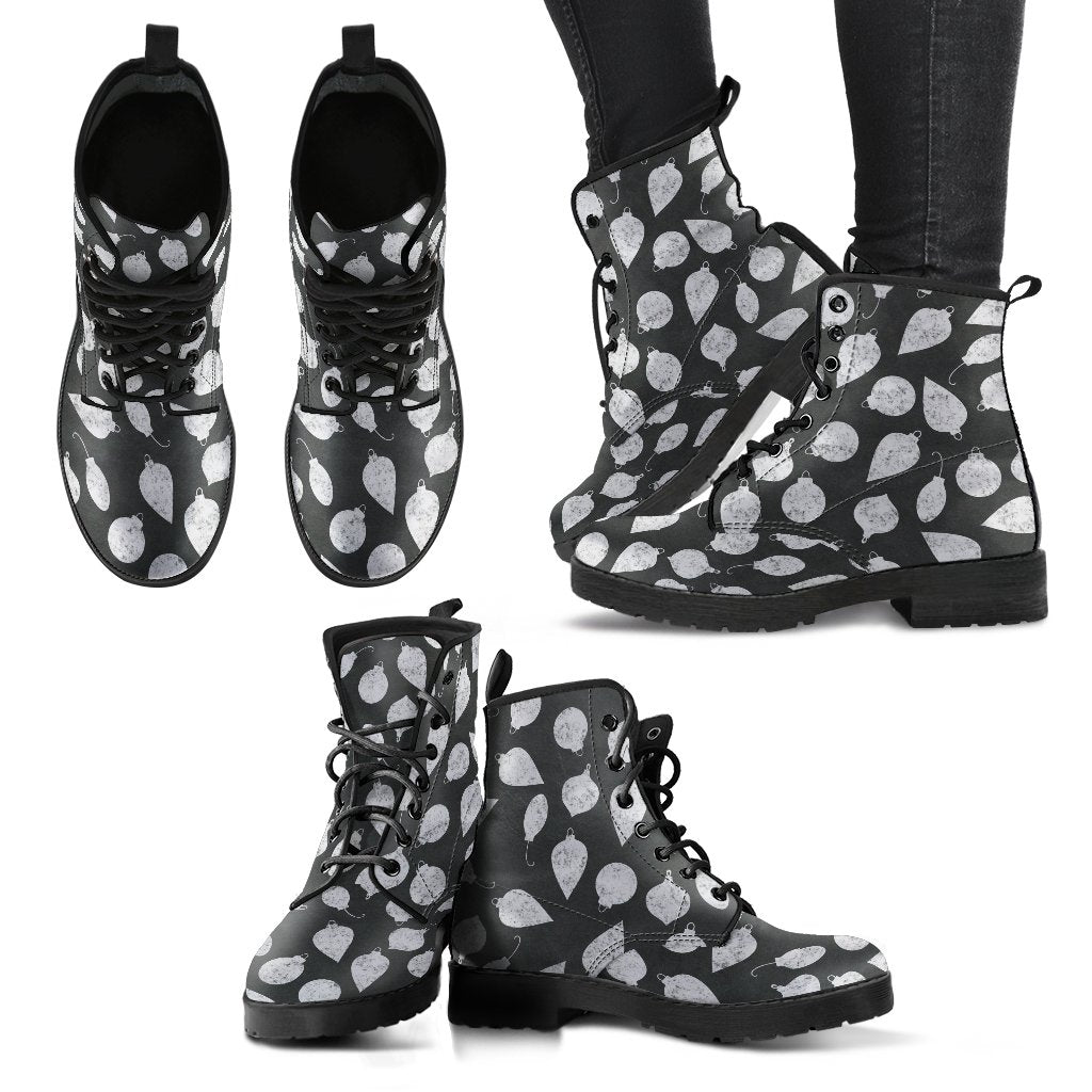 Chalkboard Christmas P2 - Leather Boots for Women-grizzshop