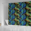 Chameleon Pattern Print Bathroom Shower Curtain-grizzshop