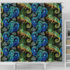 Chameleon Pattern Print Bathroom Shower Curtain-grizzshop