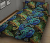 Chameleon Pattern Print Bed Set Quilt-grizzshop