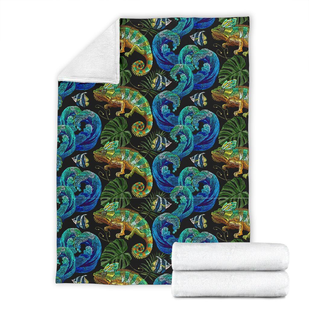 Chameleon Pattern Print Blanket-grizzshop