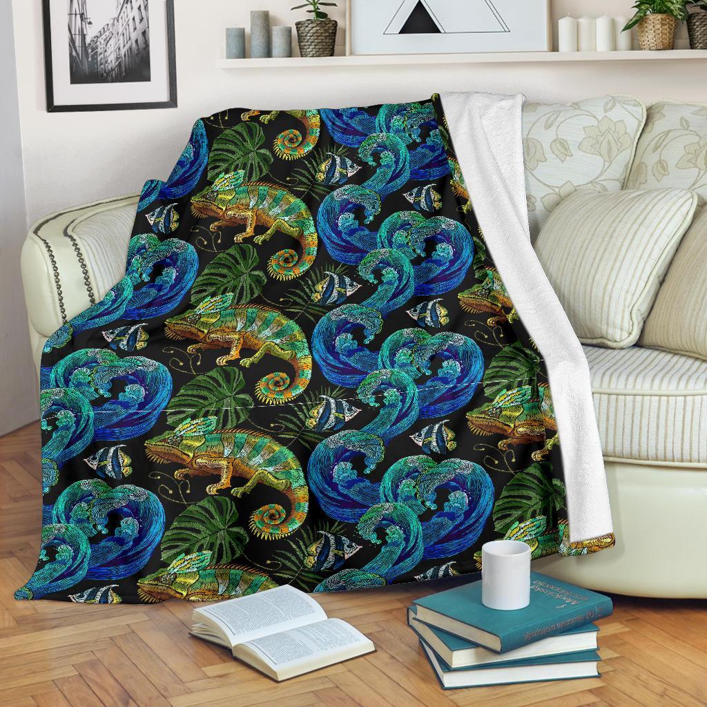 Chameleon Pattern Print Blanket-grizzshop