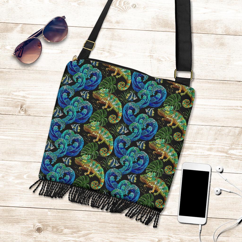 Chameleon Pattern Print Crossbody bags-grizzshop