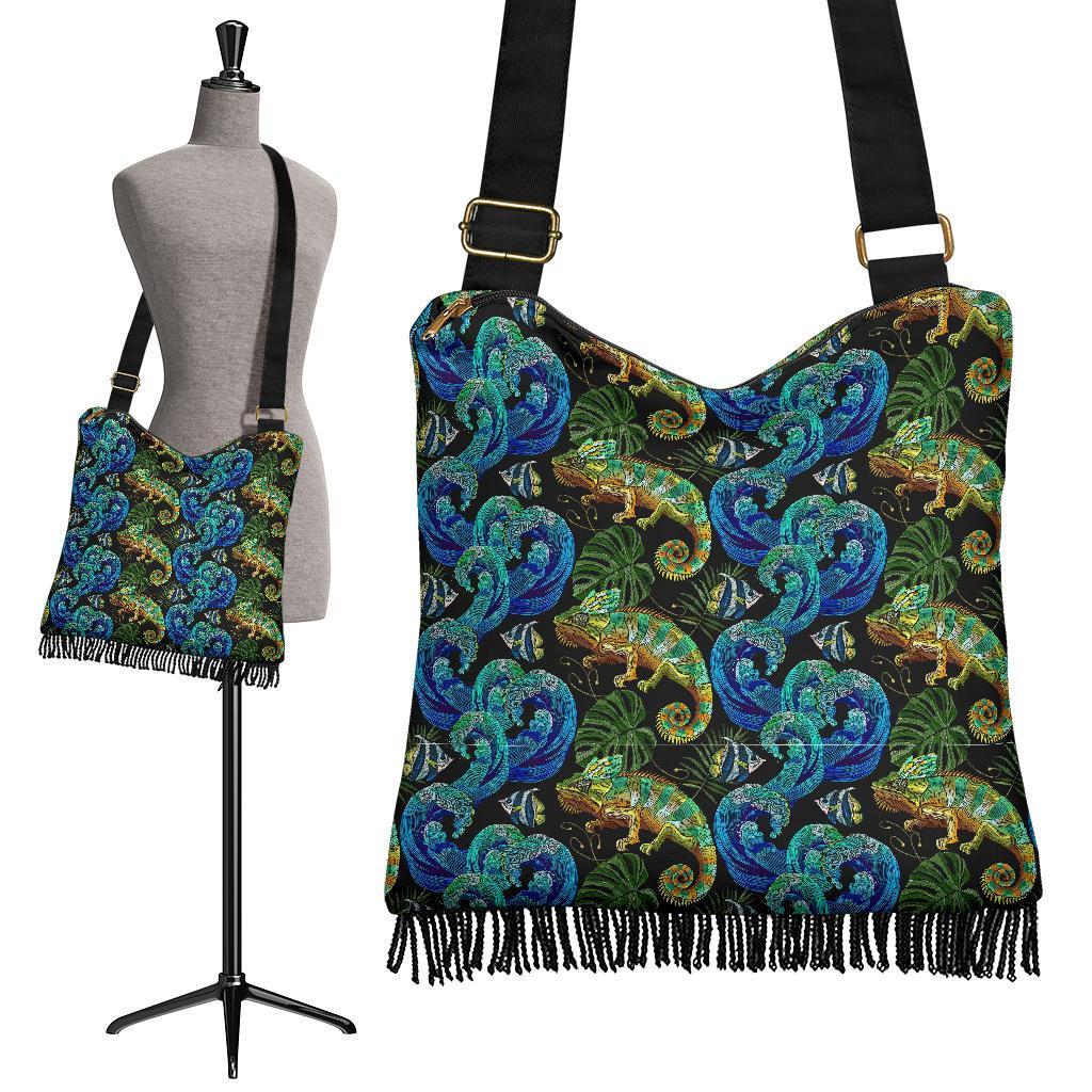 Chameleon Pattern Print Crossbody bags-grizzshop