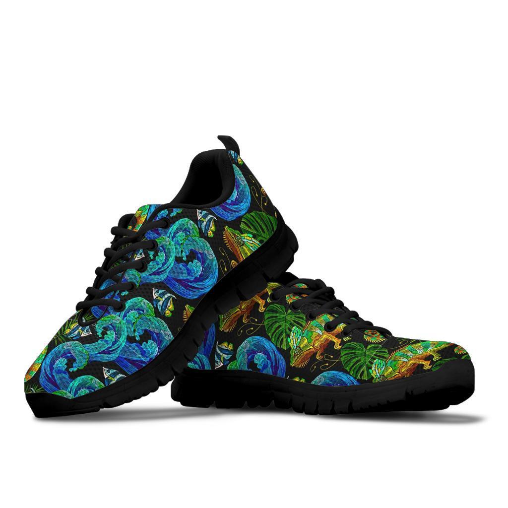 Chameleon Pattern Print Sneaker Shoes For Men Women-grizzshop