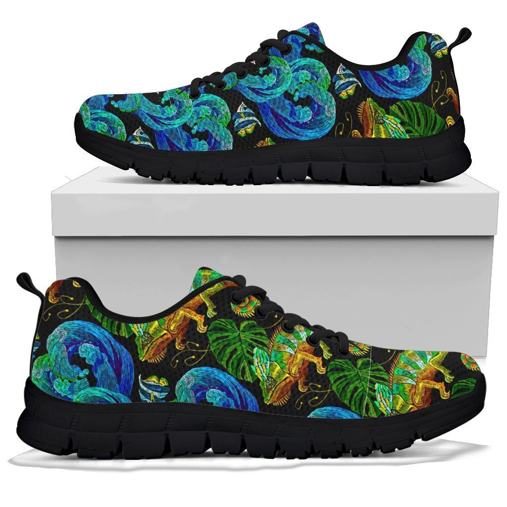 Chameleon Pattern Print Sneaker Shoes For Men Women-grizzshop