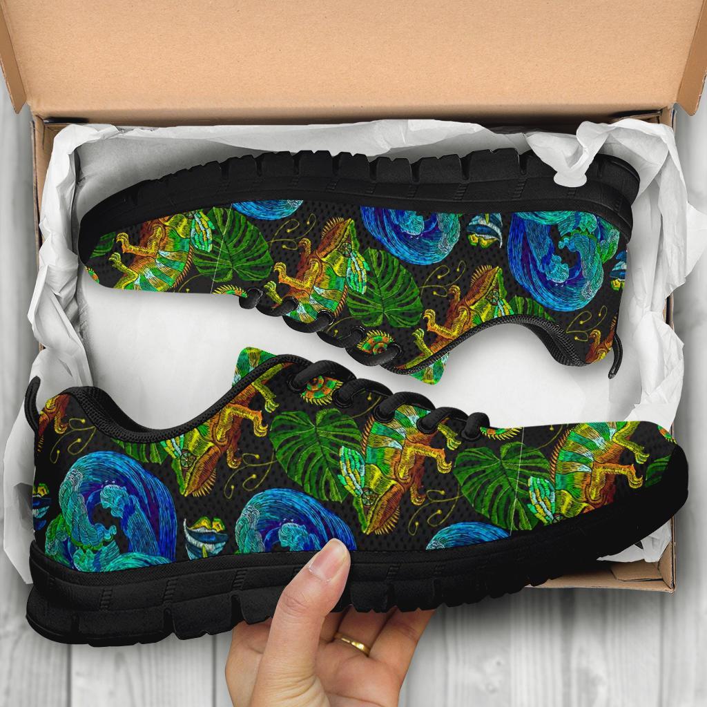 Chameleon Pattern Print Sneaker Shoes For Men Women-grizzshop