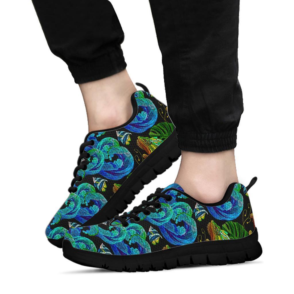 Chameleon Pattern Print Sneaker Shoes For Men Women-grizzshop