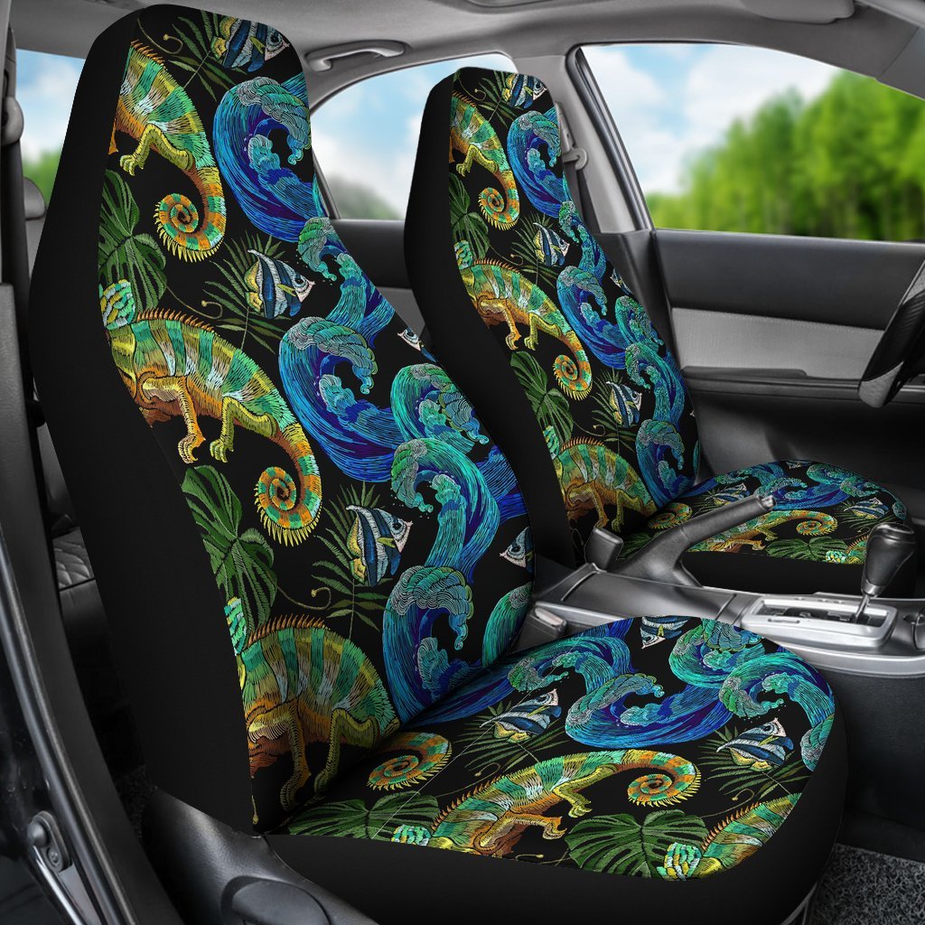 Chameleon Pattern Print Universal Fit Car Seat Covers-grizzshop