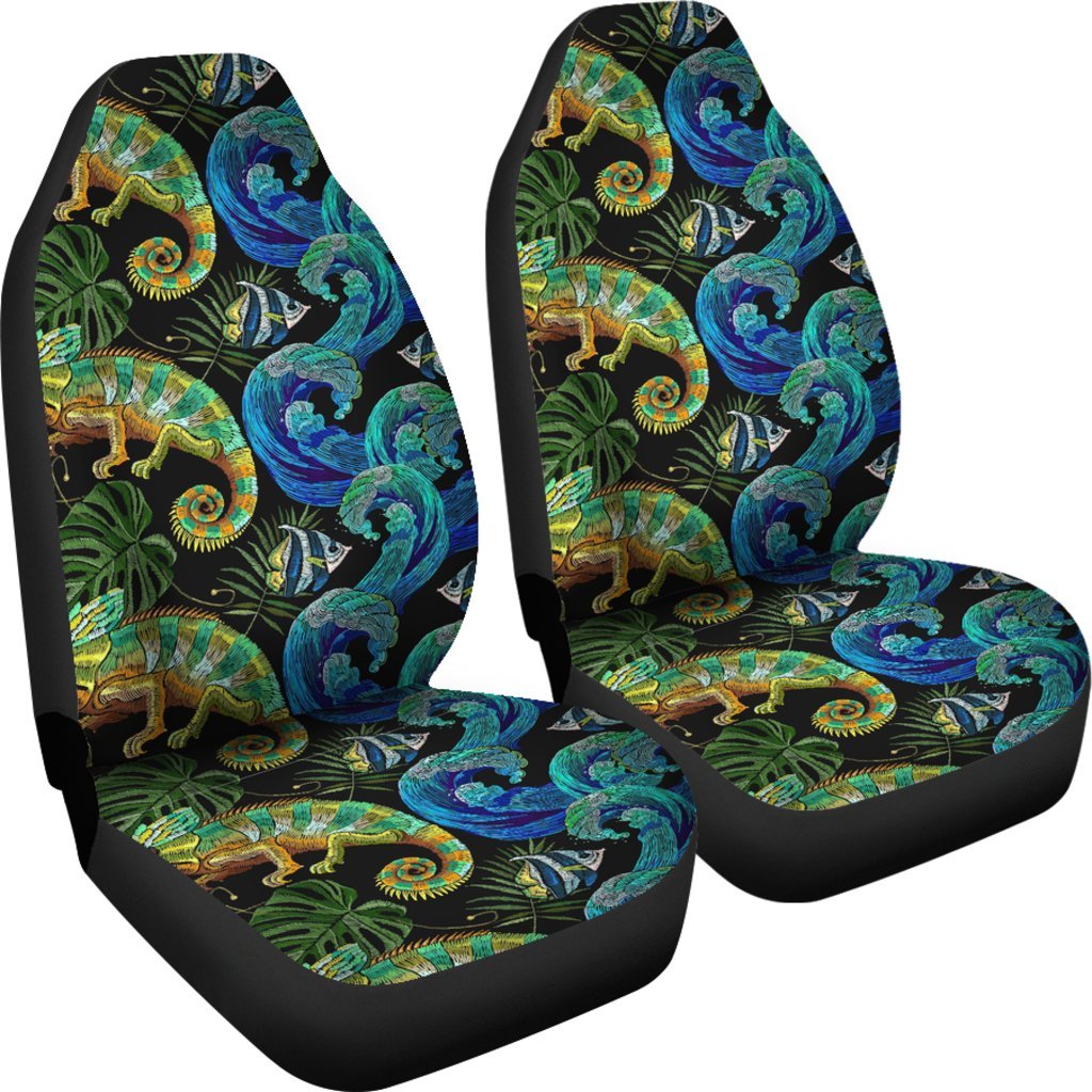 Chameleon Pattern Print Universal Fit Car Seat Covers-grizzshop