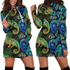 Chameleon Pattern Print Women Hoodie Dress-grizzshop