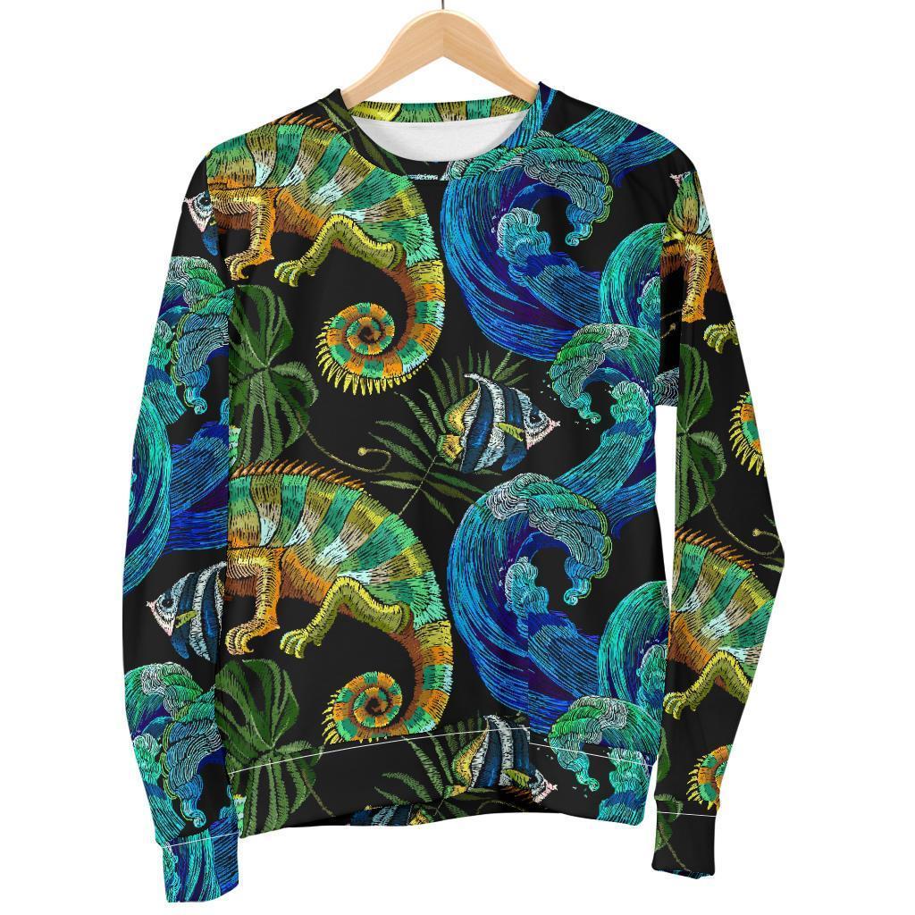 Chameleon Pattern Print Women's Sweatshirt-grizzshop