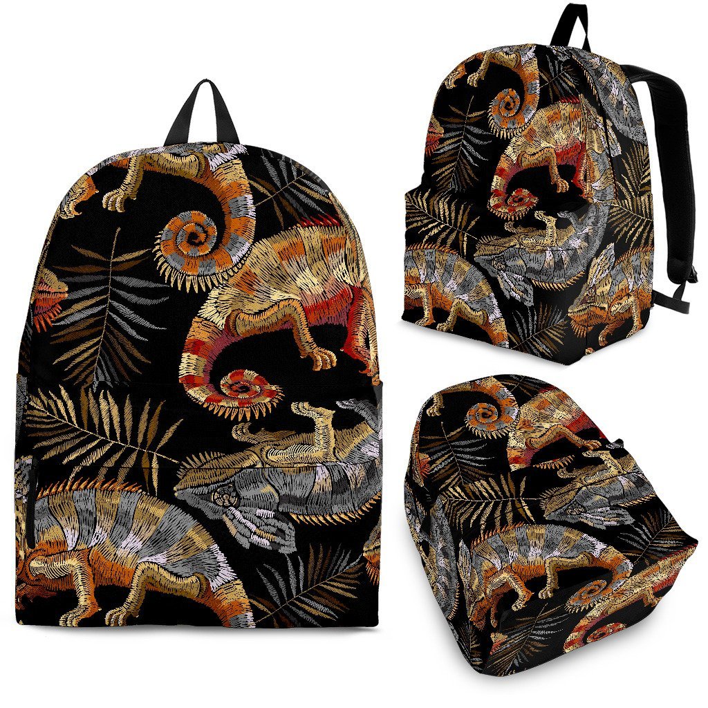 Chameleon Print Pattern Backpack-grizzshop