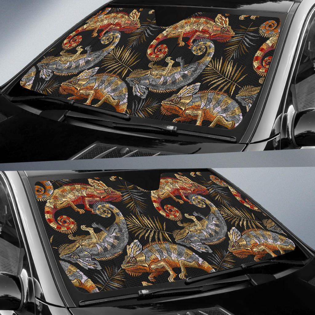 Chameleon Print Pattern Car Sun Shade-grizzshop