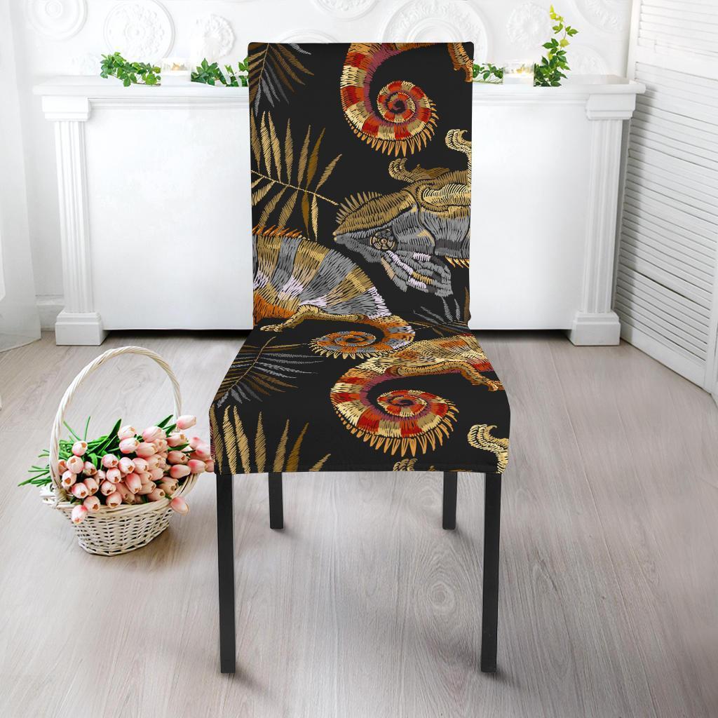 Chameleon Print Pattern Chair Cover-grizzshop