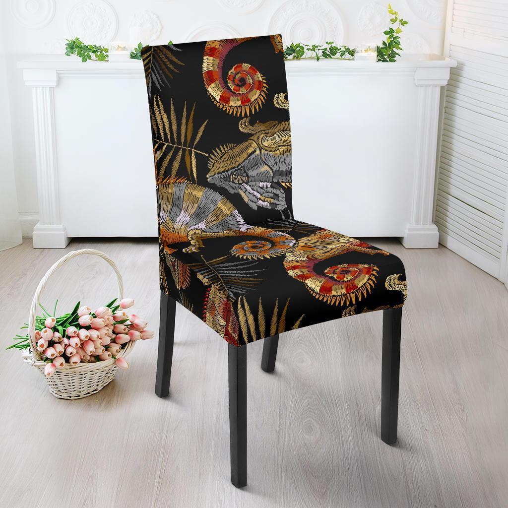 Chameleon Print Pattern Chair Cover-grizzshop