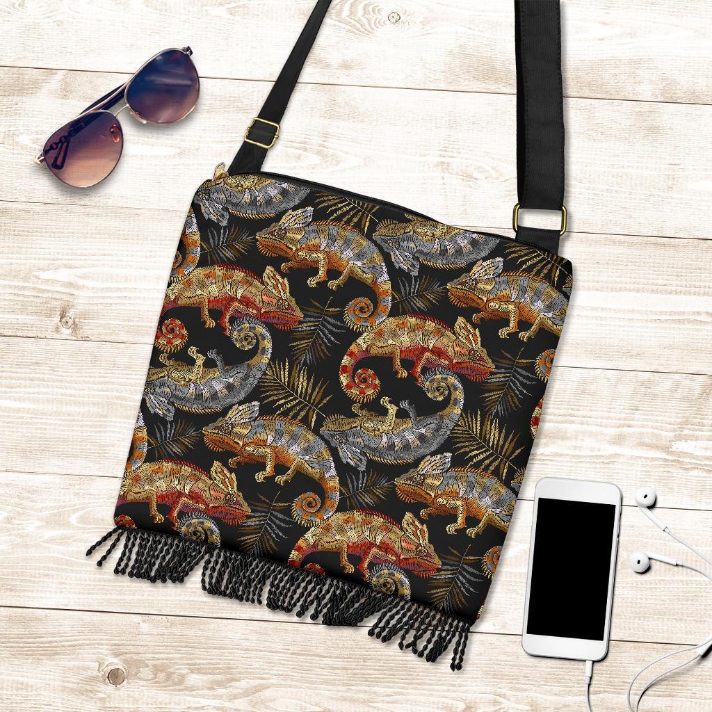 Chameleon Print Pattern Crossbody bags-grizzshop