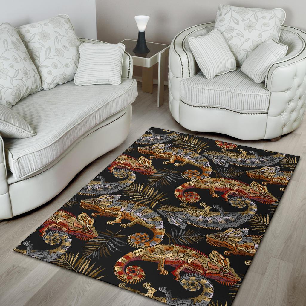 Chameleon Print Pattern Floor Mat-grizzshop