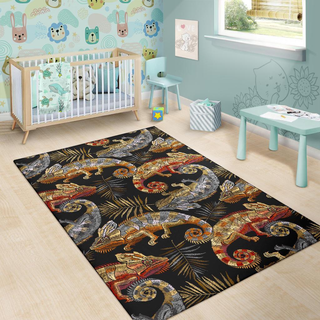 Chameleon Print Pattern Floor Mat-grizzshop