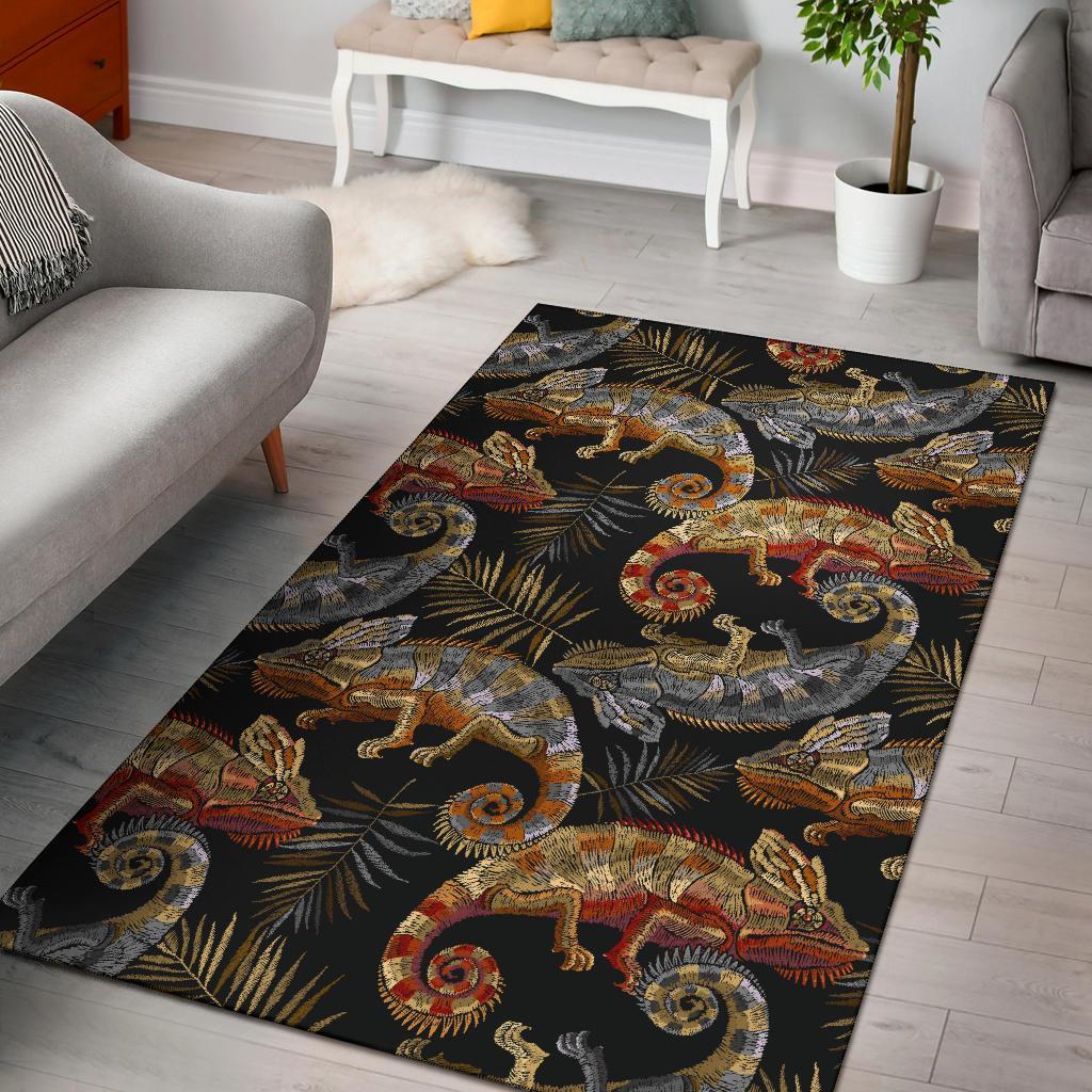 Chameleon Print Pattern Floor Mat-grizzshop