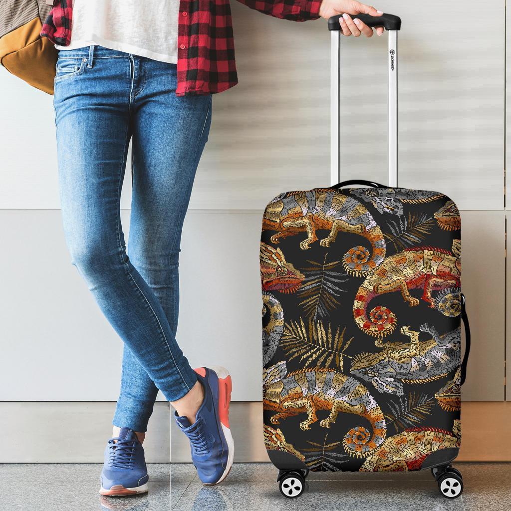 Chameleon Print Pattern Luggage Cover Protector-grizzshop