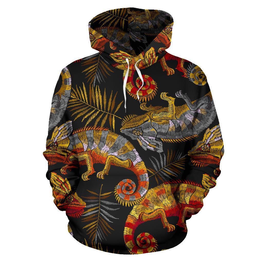 Chameleon Print Pattern Men Women Pullover Hoodie-grizzshop