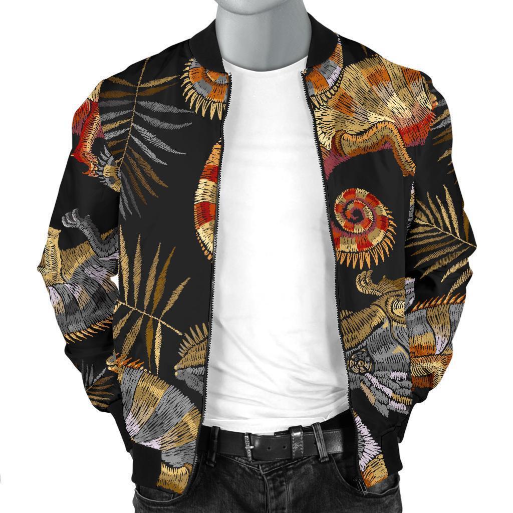 Chameleon Print Pattern Men's Bomber Jacket-grizzshop