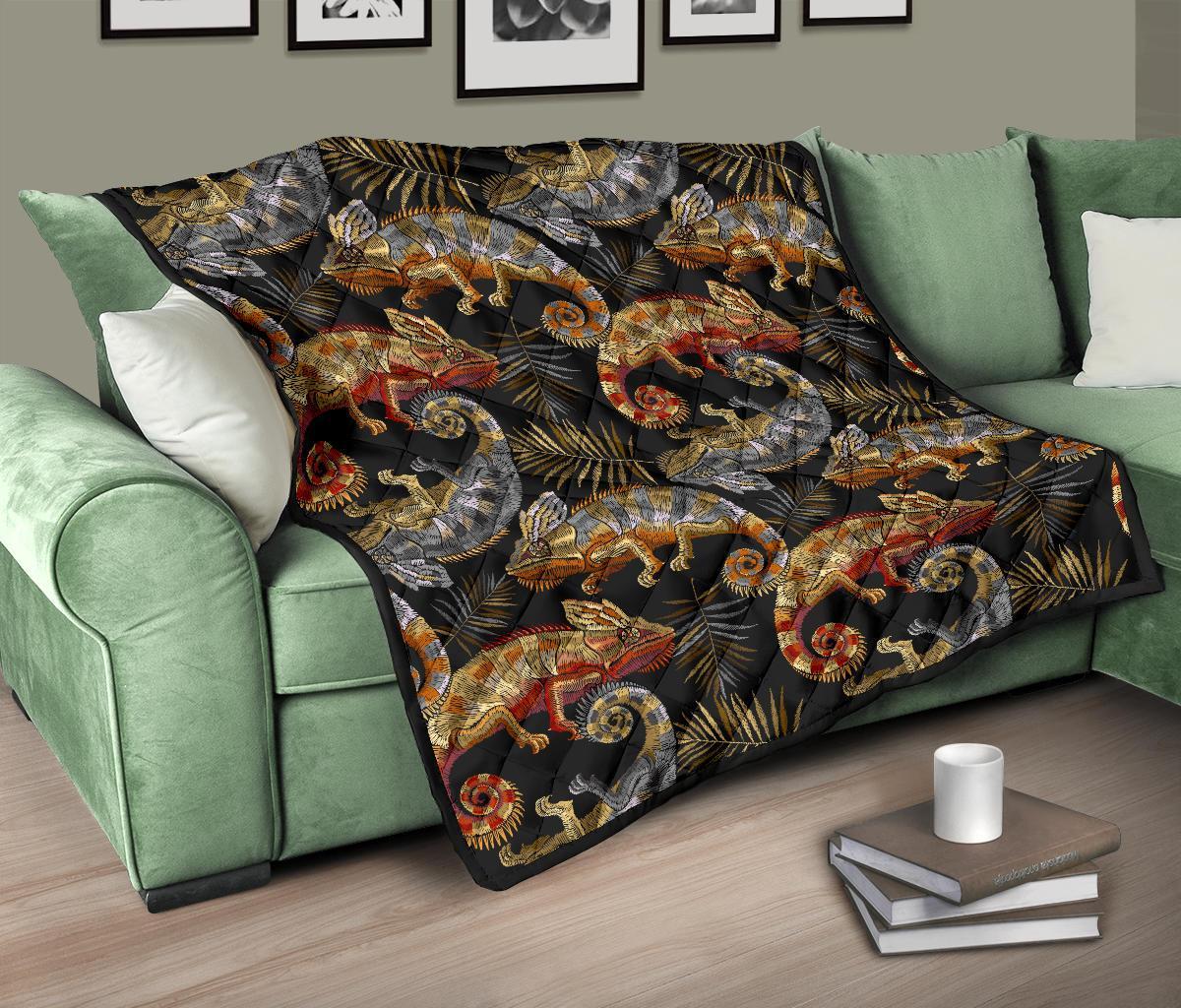 Chameleon Print Pattern Quilt-grizzshop