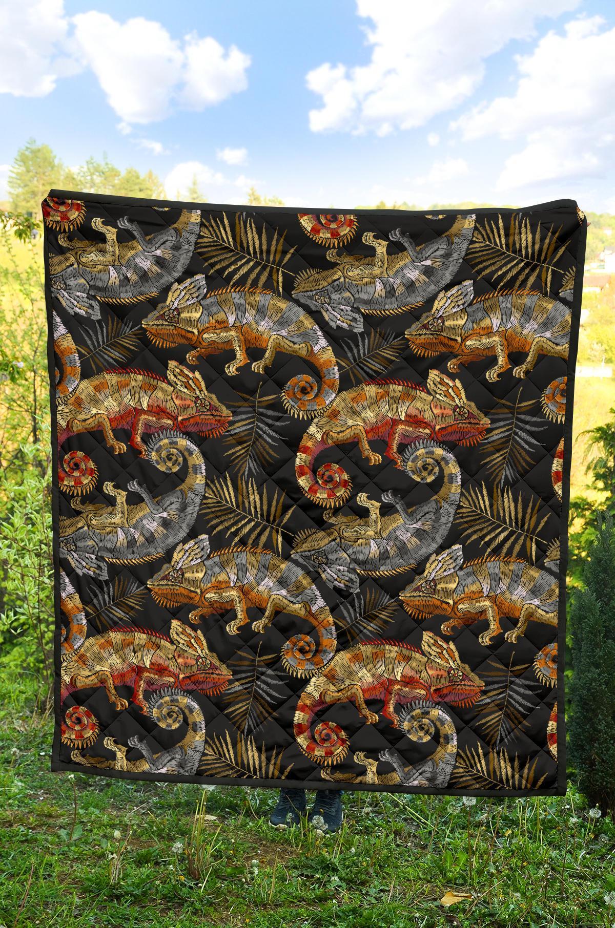 Chameleon Print Pattern Quilt-grizzshop