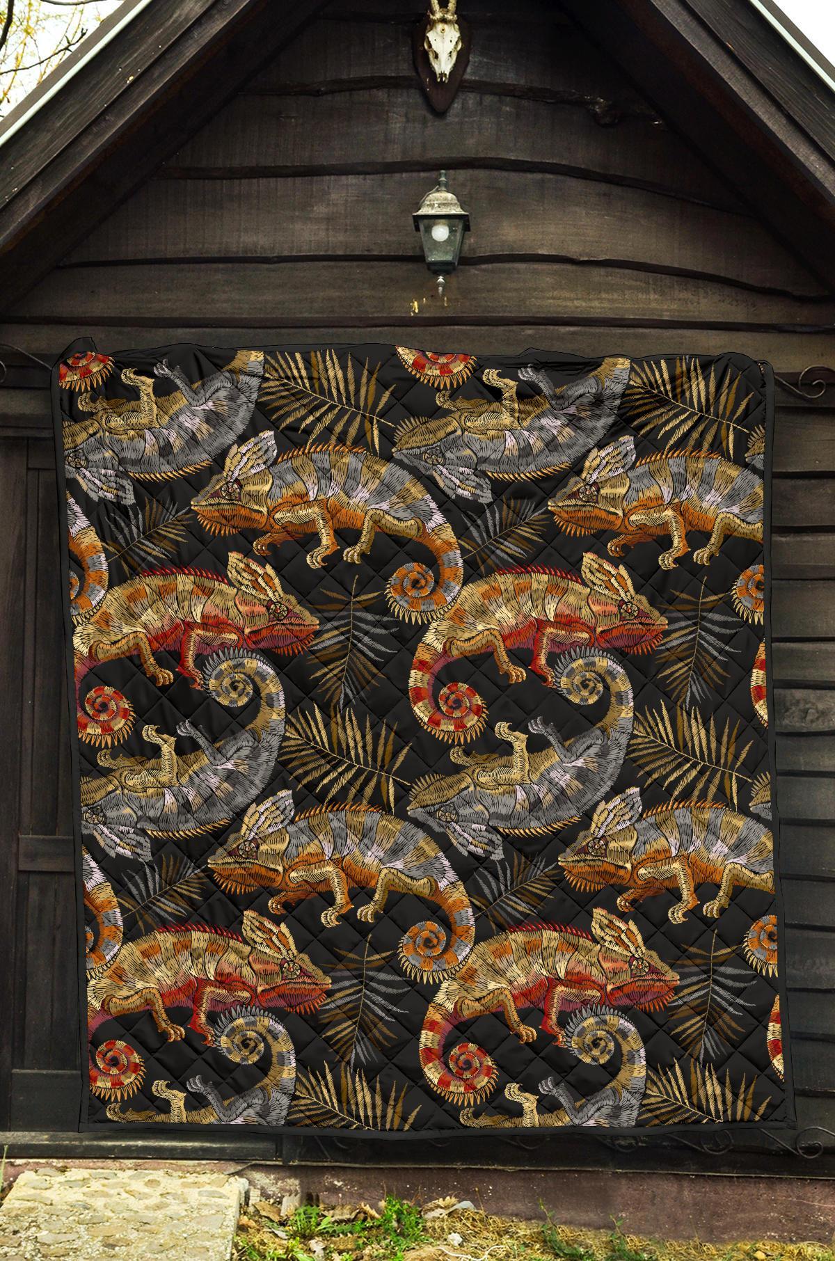 Chameleon Print Pattern Quilt-grizzshop