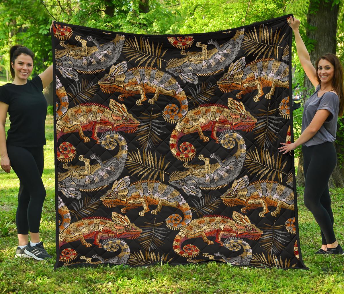 Chameleon Print Pattern Quilt-grizzshop