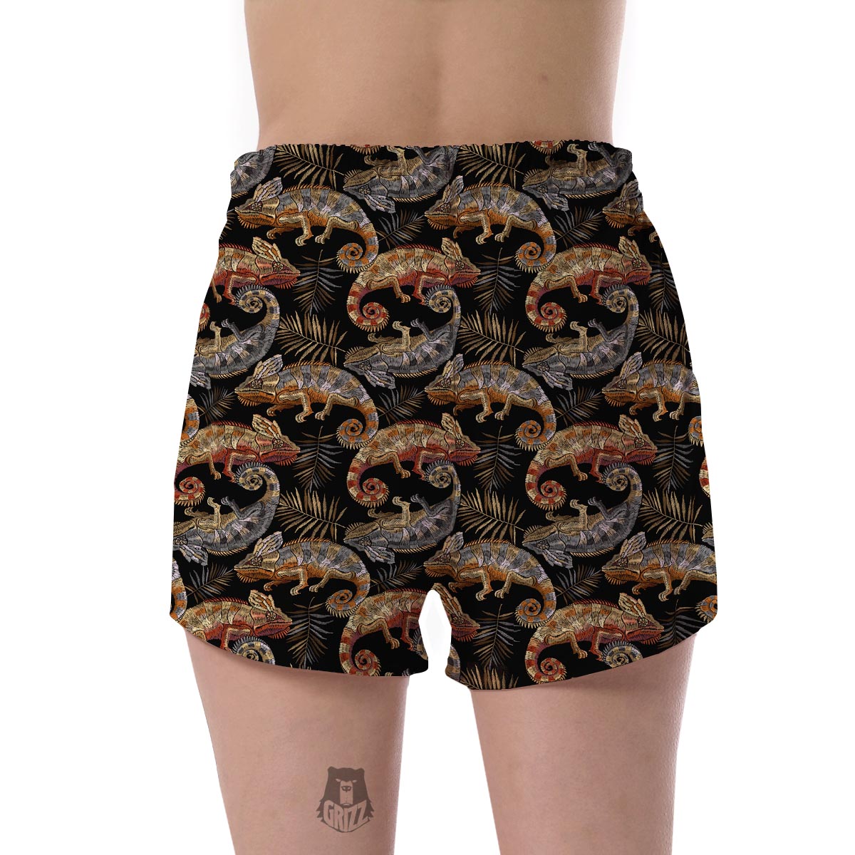 Chameleon Print Pattern Women's Shorts-grizzshop