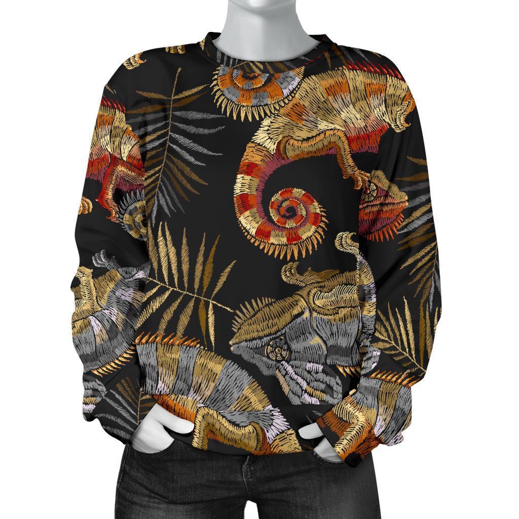 Chameleon Print Pattern Women's Sweatshirt-grizzshop