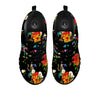 Chamomile And Poppy Print Pattern Black Sneaker-grizzshop